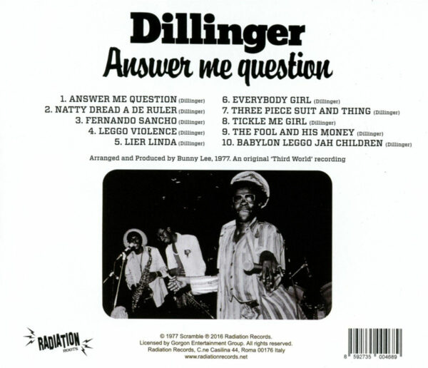 Dillinger CD Tracklisting